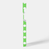 Witte polka stippen op appelgroen iPhone hoesje (Linkerkant)