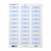 Witte polka stippen op babyblauw etiket (Full Sheet)