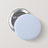 Witte polka stippen op babyblauw ronde button 5,7 cm (Voorkant /achterkant)