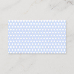 Witte polka stippen op babyblauw visitekaartje
