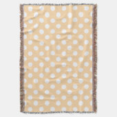 Witte polka-stippen op beige deken (Voorkant Verticaal)