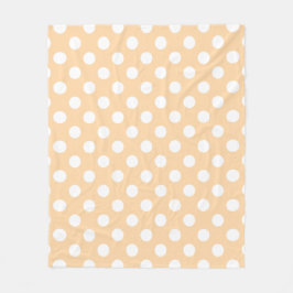 Witte polka-stippen op beige fleece deken