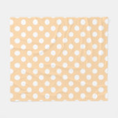 Witte polka-stippen op beige fleece deken (Voorkant (Horizontaal))