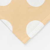 Witte polka-stippen op beige fleece deken (Hoek)