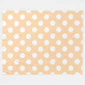 Witte polka-stippen op beige fleece deken (Voorkant (Horizontaal))