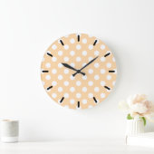 Witte polka-stippen op beige grote klok (Huis)