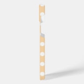 Witte polka-stippen op beige iPhone hoesje (Linkerkant)