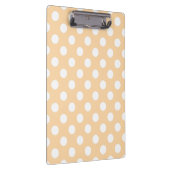 Witte polka-stippen op beige klembord (Rechts)