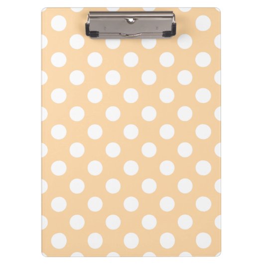 Witte polka-stippen op beige klembord (Voorkant)