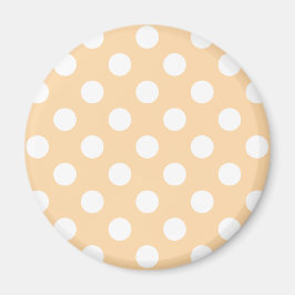 Witte polka-stippen op beige magneet