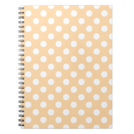Witte polka-stippen op beige notitieboek