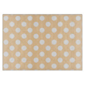 Witte polka-stippen op beige snijplank (Voorkant)