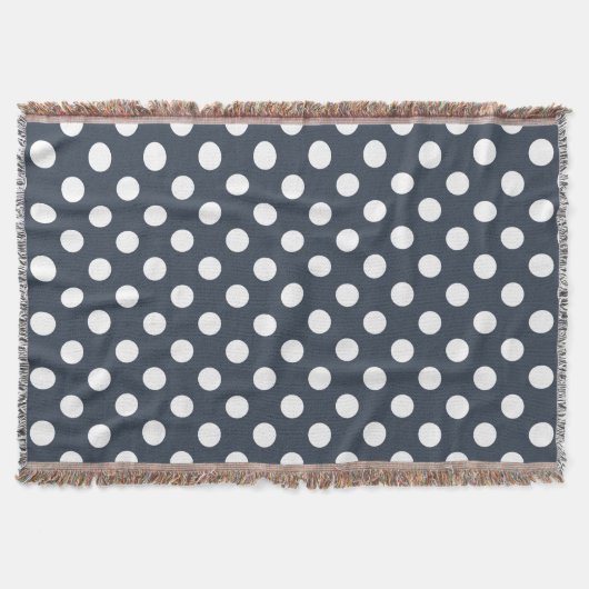 Witte polka-stippen op blauw-grijs deken (Voorkant)