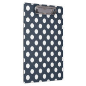 Witte polka-stippen op blauw-grijs klembord (Rechts)