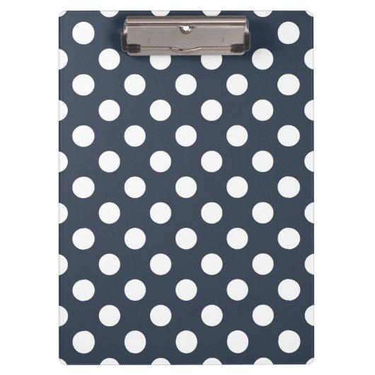 Witte polka-stippen op blauw-grijs klembord (Voorkant)