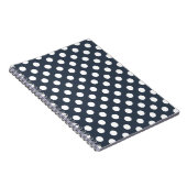 Witte polka-stippen op blauw-grijs notitieboek (Rechterzijde)