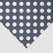 Witte polka-stippen op blauw-grijs tissuepapier (Detail)