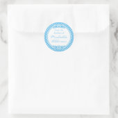 Witte Polka stippen op blauw inblikken label (Tas)