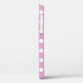 Witte polka stippen op bleek roze Case-Mate iPhone case (Achterkant / Links)
