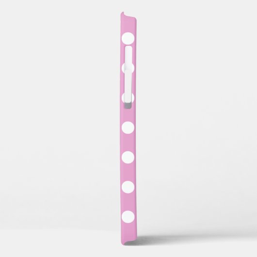 Witte polka stippen op bleek roze Case-Mate iPhone case (Achterkant / Links)