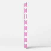 Witte polka stippen op bleek roze Case-Mate iPhone case (Achterkant / Rechts)