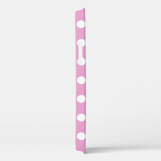 Witte polka stippen op bleek roze Case-Mate iPhone case (Achterkant / Rechts)