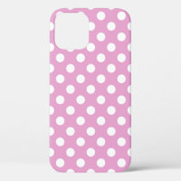 Witte polka stippen op bleek roze