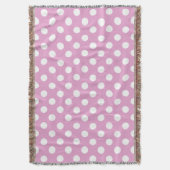 Witte polka stippen op bleek roze deken (Voorkant Verticaal)
