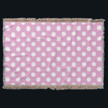 Witte polka stippen op bleek roze deken<br><div class="desc">Witte polka stippen op bleek roze</div>