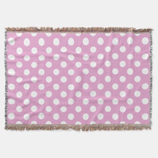 Witte polka stippen op bleek roze deken (Voorkant)