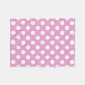 Witte polka stippen op bleek roze fleece deken (Voorkant (Horizontaal))