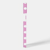 Witte polka stippen op bleek roze iPhone hoesje (Rechterkant)