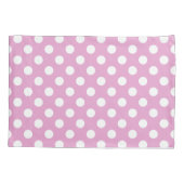 Witte polka stippen op bleek roze kussensloop (Achterkant)