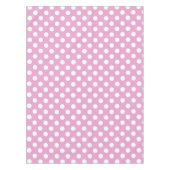 Witte polka stippen op bleek roze tafelkleed (Voorkant)