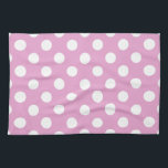 Witte polka stippen op bleek roze theedoek<br><div class="desc">Witte polka stippen op bleek roze</div>