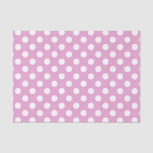 Witte polka stippen op bleek roze tissuepapier (Voorkant)