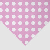 Witte polka stippen op bleek roze tissuepapier (Detail)