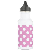 Witte polka stippen op bleek roze waterfles  (Links)