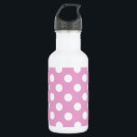 Witte polka stippen op bleek roze waterfles<br><div class="desc">Witte polka stippen op bleek roze</div>