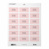 Witte polka stippen op bleke roze etiket (Full Sheet)