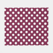 Witte polka-stippen op Bourgogne Fleece Deken (Voorkant (Horizontaal))
