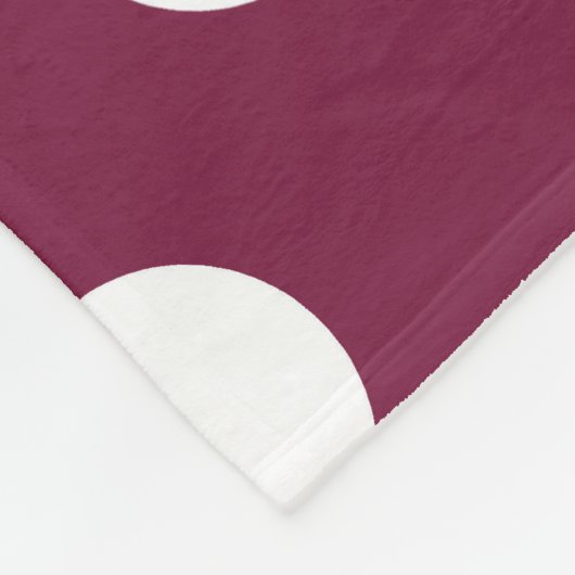 Witte polka-stippen op Bourgogne Fleece Deken (Hoek)