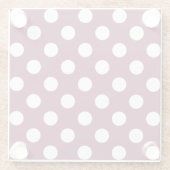 Witte polka-stippen op Bourgogne Glazen Onderzetter (Achterkant)