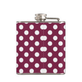 Witte polka-stippen op Bourgogne Heupfles (Achterkant)