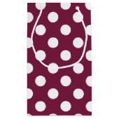 Witte polka-stippen op Bourgogne Klein Cadeauzakje (Achterkant)