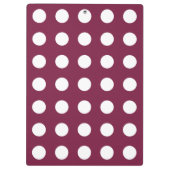 Witte polka-stippen op Bourgogne Klembord (Achterkant)