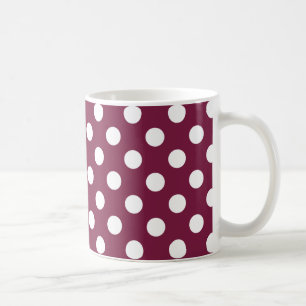 Witte polka-stippen op Bourgogne Koffiemok