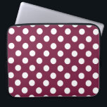 Witte polka-stippen op Bourgogne Laptop Sleeve<br><div class="desc">Witte polka-stippen op Bourgogne</div>