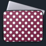 Witte polka-stippen op Bourgogne Laptop Sleeve<br><div class="desc">Witte polka-stippen op Bourgogne</div>