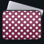 Witte polka-stippen op Bourgogne Laptop Sleeve<br><div class="desc">Witte polka-stippen op Bourgogne</div>
